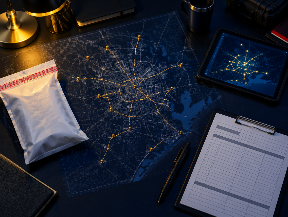 Houston route planning with chain-of-custody paperwork
