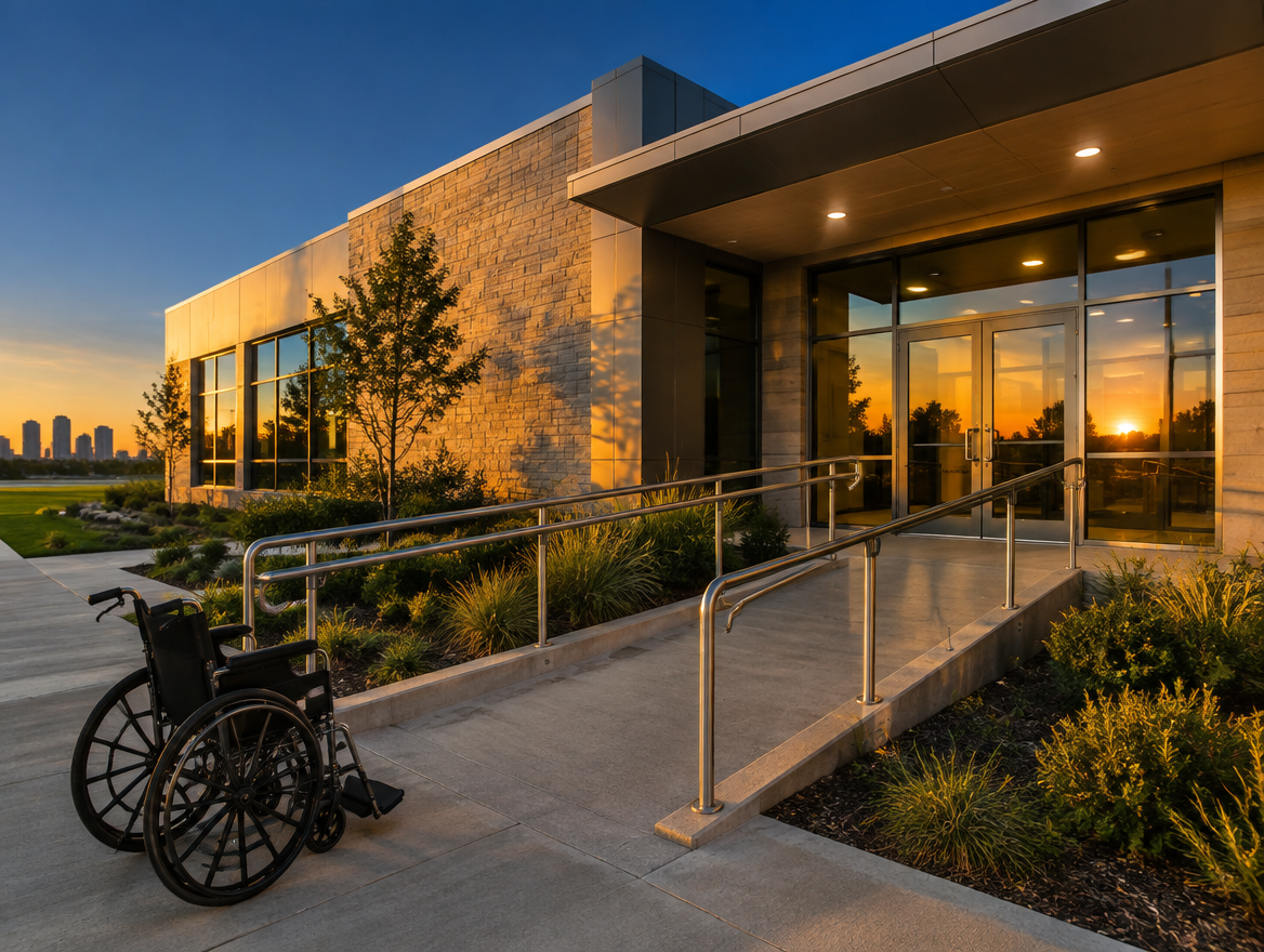 Wheelchair-accessible clinic entrance